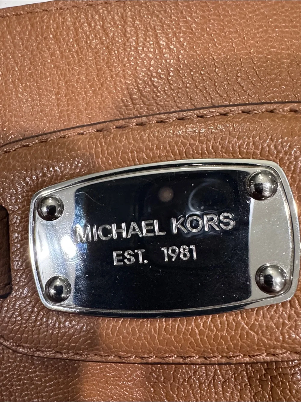 Michael Kors Tan Leather Satchel with Chain Shoulder Strap